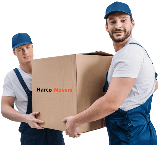 harco movers - two movers moving box